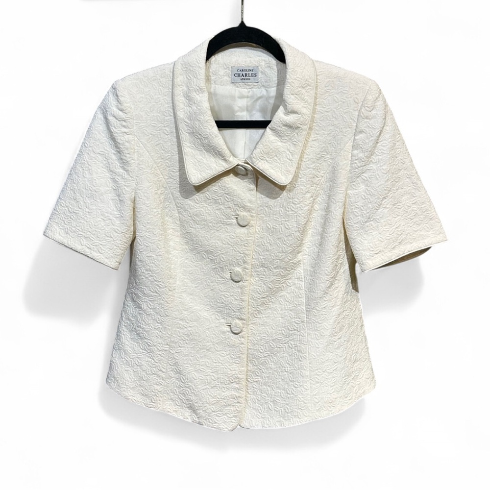 Caroline Charles Vintage Timeless Tailored Cream /‎ Ivory Dressy Blazer Jacket M
